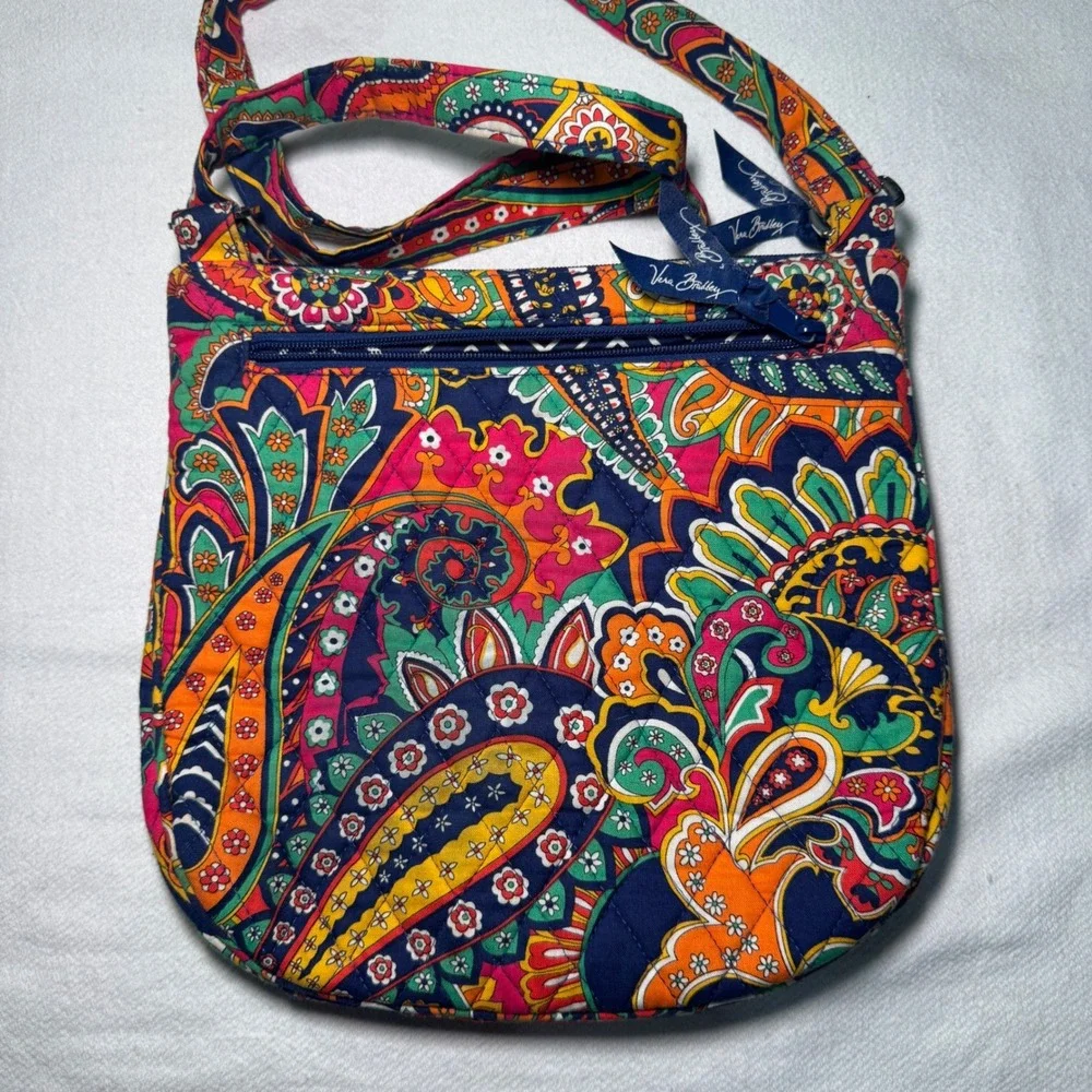 Vera Bradley Sun Valley Paisley Quilted Cotton Crossbody Bag Adjustable Strap